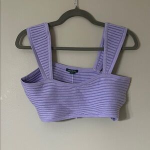 wild fable Lavender Ribbed Square-Neck Crop Top